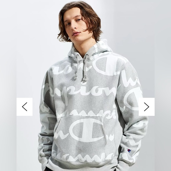 Champion reverse weave spell out all over print hoodie sizer L large - Picture 2 of 8